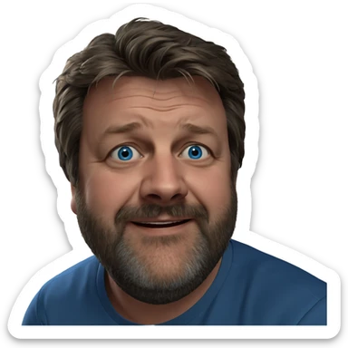 man with blue eyes portrait sticker