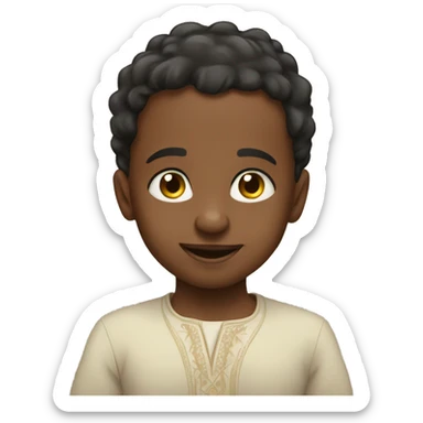 A Ethiopian one year old give a smug face sticker