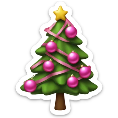 Christmas tree with pink decorations sticker