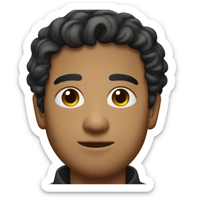 25-year old latino with black eyes and short wavy hair wearing something a french guy would wear sticker