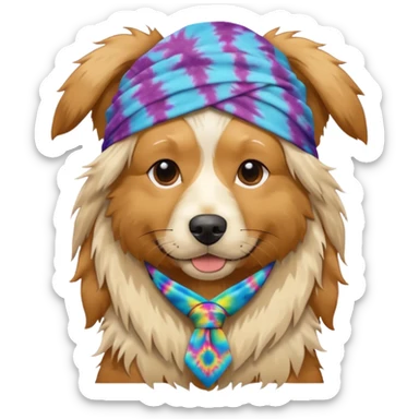 hippie dog sticker