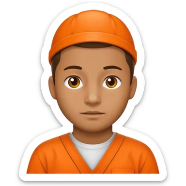 prisoner with an orange uniform sticker