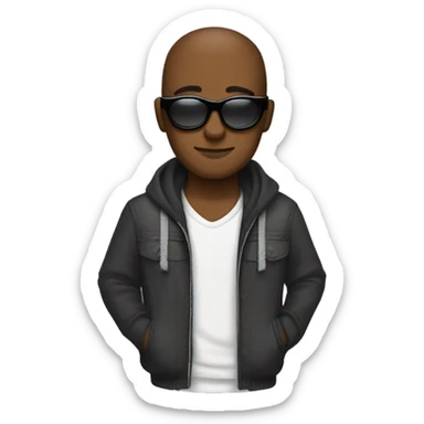 Bazileño con gafas y con ropa ninja sticker