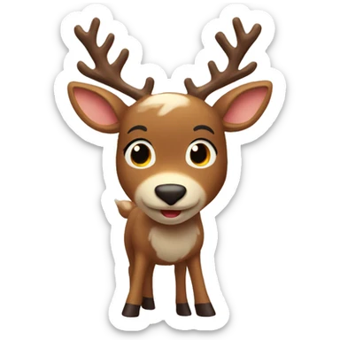 rudolph happy and cute sticker