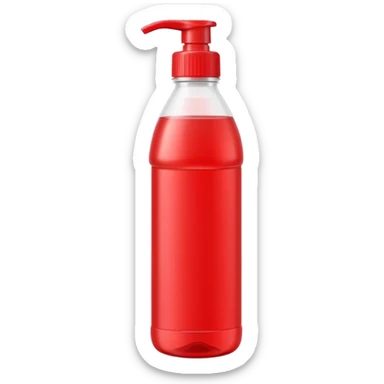 medium plastic bottle slim slightly curved with pointed nozzle cap, bright color white or blue or red, precision application, active cleaning power, no label, no extras, apple emoji style, soft lighting, subtle shadows, emoji scale sticker