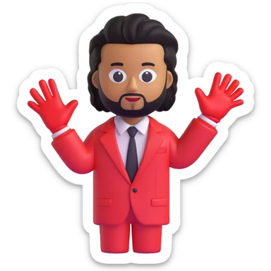 The Weeknd emoji with iconic red suit and gloves inspired by Blinding Lights era sticker