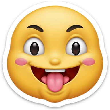 winking face with tongue out, playful sticker