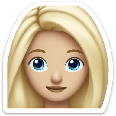Beautiful girl with blue eyes and blond hair  sticker