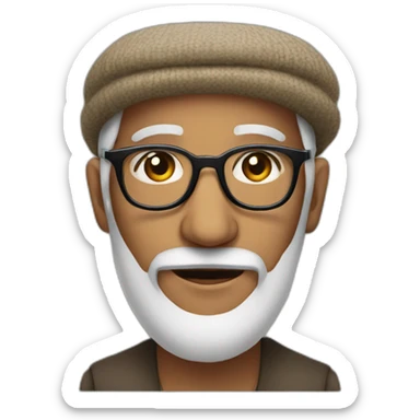 Old Muslim man with hat and specs  sticker