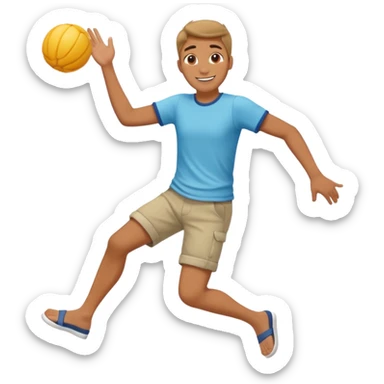 smiling guy in summer clothing  falling sticker