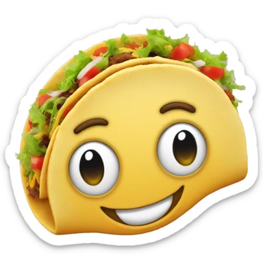 Happy face with taco on head sticker