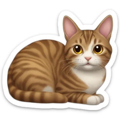 tabby cat with brown netherland dwarf rabbit sticker