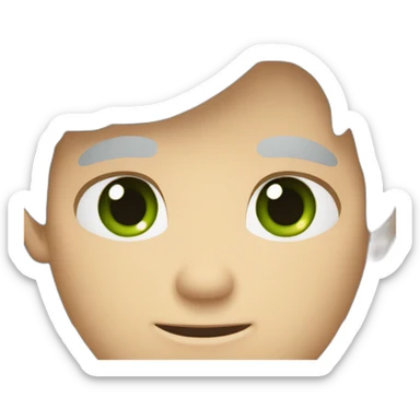 light complexion man with green eyes and gray hair with one spike sticker