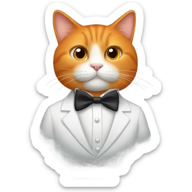 Orange cat wearing a tuxedo sticker