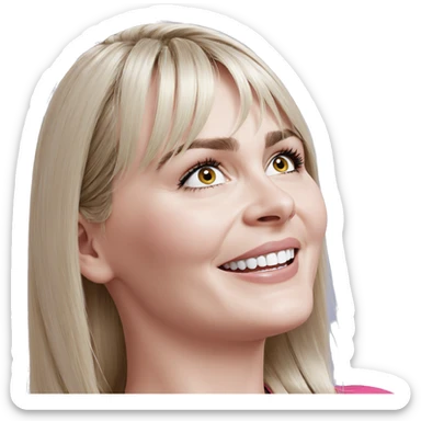 portrait of a blonde girl sticker