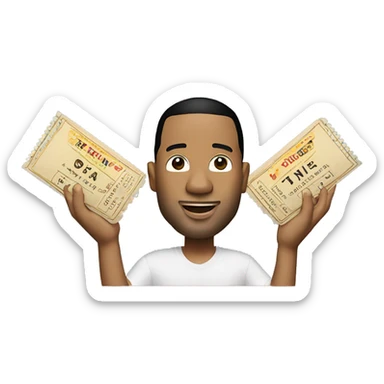 John legend with two tickets in hand sticker