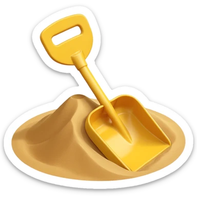 toy shavel on the sand sticker