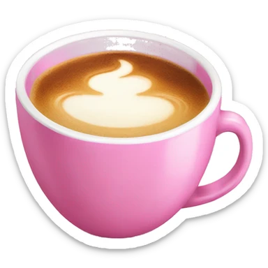 Cappuccino in pink mug sticker