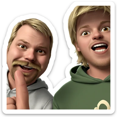 blonde boy with open mouth sticker