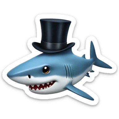 Shark with a top hat sticker