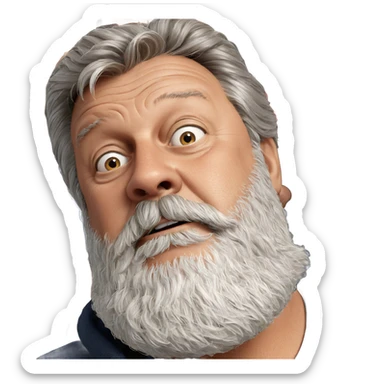 old man with beard portrait sticker