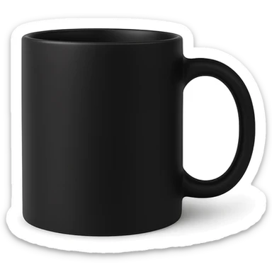 simple black mug sticker