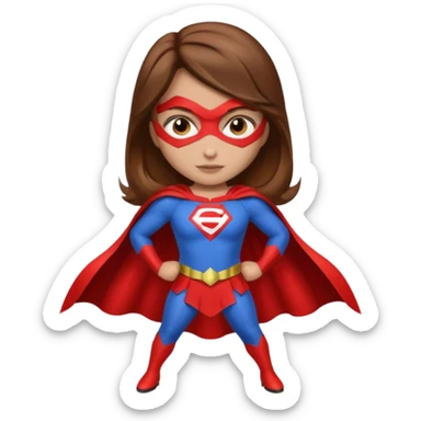 fille superheros cheveux bruns long et lisse sticker