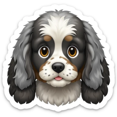 Black and grey Merle cocker spaniel  sticker