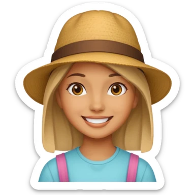 a girl wear hat sticker