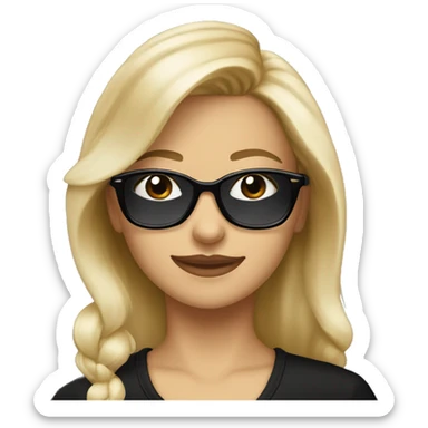 Blonde girl wearing black glasses drinking Jack Daniel’s whiskey   sticker