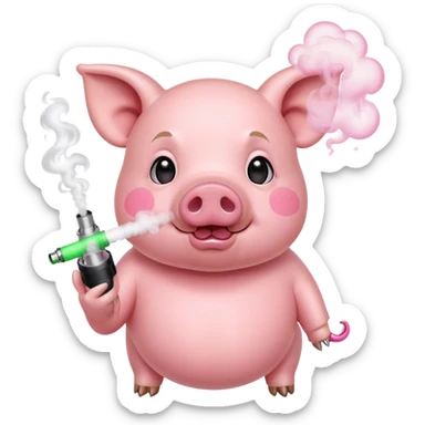 cute pig vaping sticker