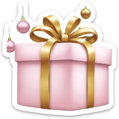 Light pink Christmas gifts under a white Christmas tree  sticker