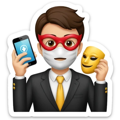 azienda che indossa una maschera per guadagnare sticker