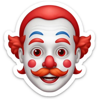 Clown with moustache sticker