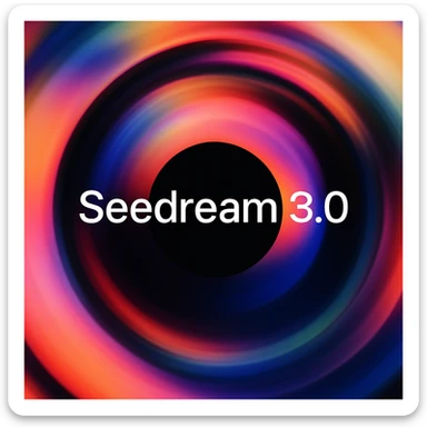 remake this and make "Seedream V3" bit bigger sticker