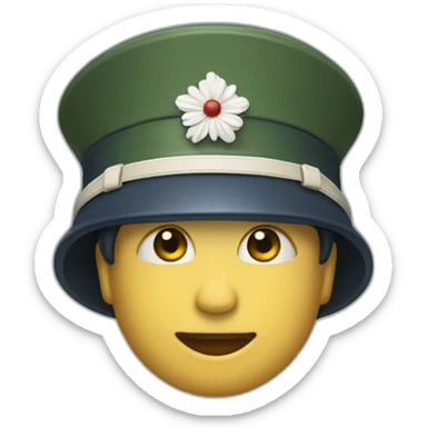 Une emoji qui pleure avec une salutation militaire sticker