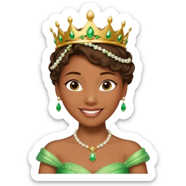 tạo cho tôi emoji công chúa tianna xinh và gần giống trong phim nhất sticker