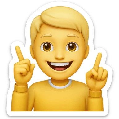 Emoji smiling with index finger in teeth sticker