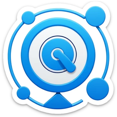 Graphic design, Ingosstrakh brand style, modern, neon blue and white colors, 80s style elements like callouts and bold fonts, minimalist, corporate, white background, high quality, 4k sticker