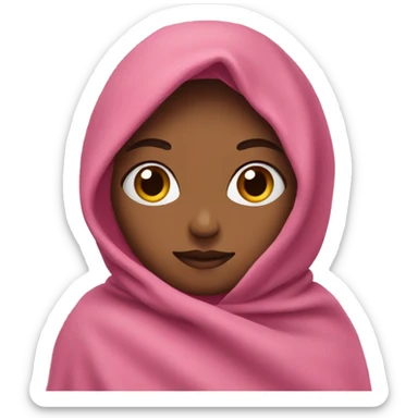 girl covered with a pink blanket sticker