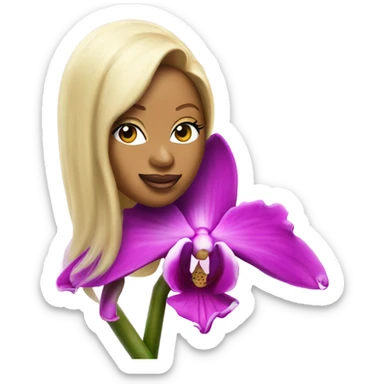 Nicki Minaj on an orchid  sticker