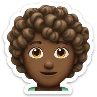 a boy with brown hair and curlers sticker