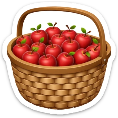 Apple Basket with Handles on Both Sides of the Basket sticker