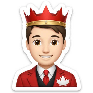 Молодий канадський король в національному канадському вбранні королевському bu sticker