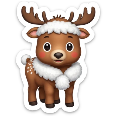 reindeer baby  cute, full bodysnow sticker