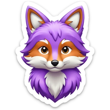 glitter purple and cian fox sticker