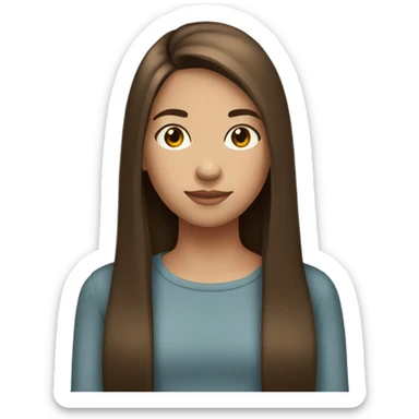 teen girl with medium straight brown hair sticker