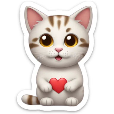 Cat saying I love you sticker