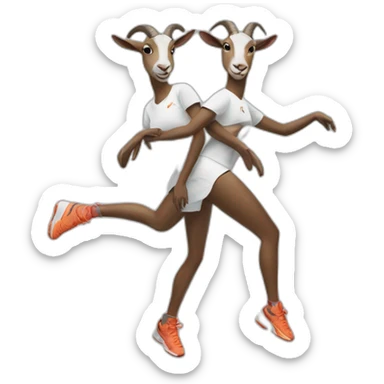 Two Dancing girl goats in Nike sportswear sticker