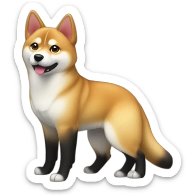 lovely shibainu & black cat sticker